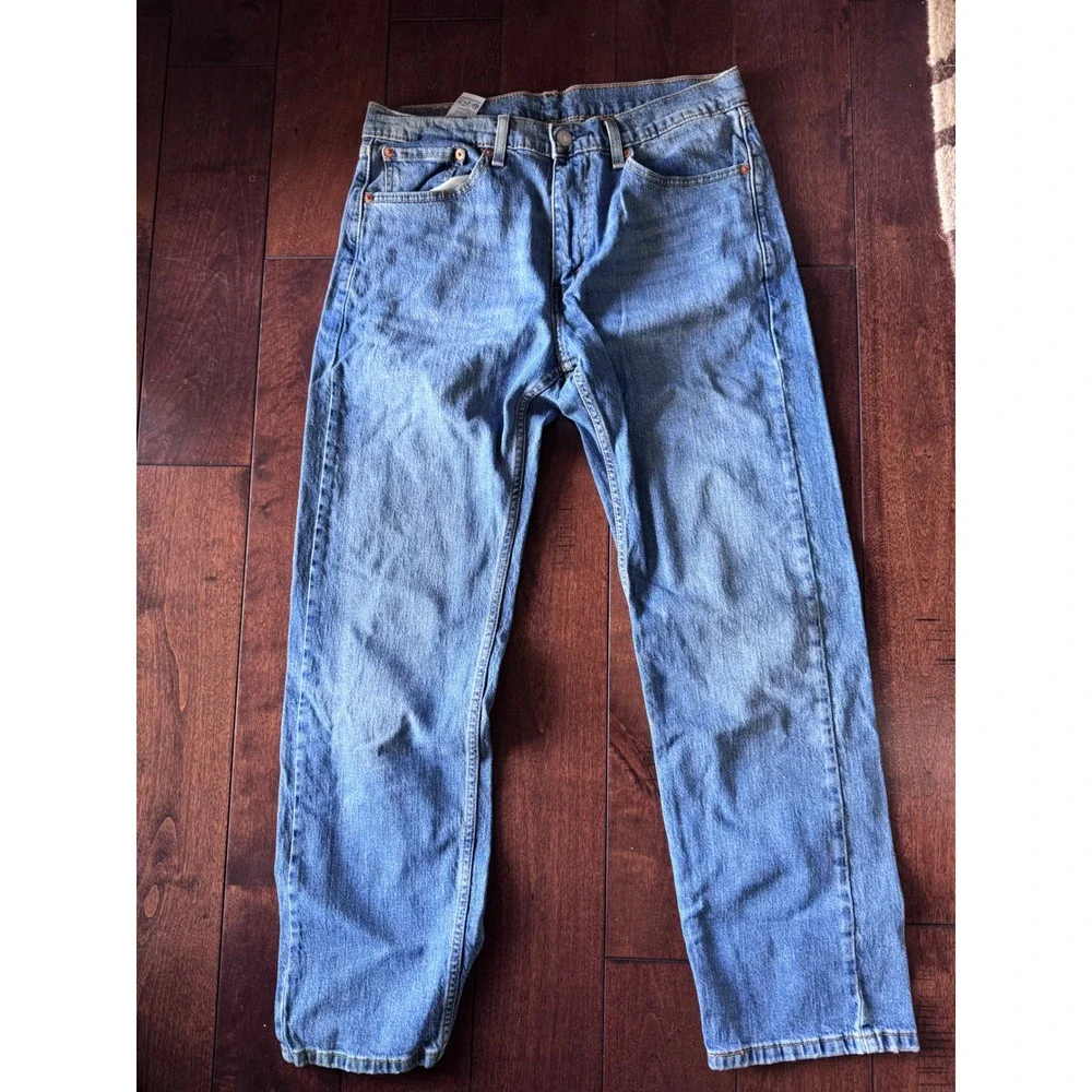 Levis 505 Regular Fit Straight Leg Mens Blue Denim‎ Jeans W32 L30 Medium Wash